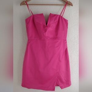 Do+Be Pink Satin Strapless Dress